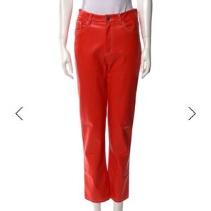 STAUD Vibrant Orange Mid-Rise Pants